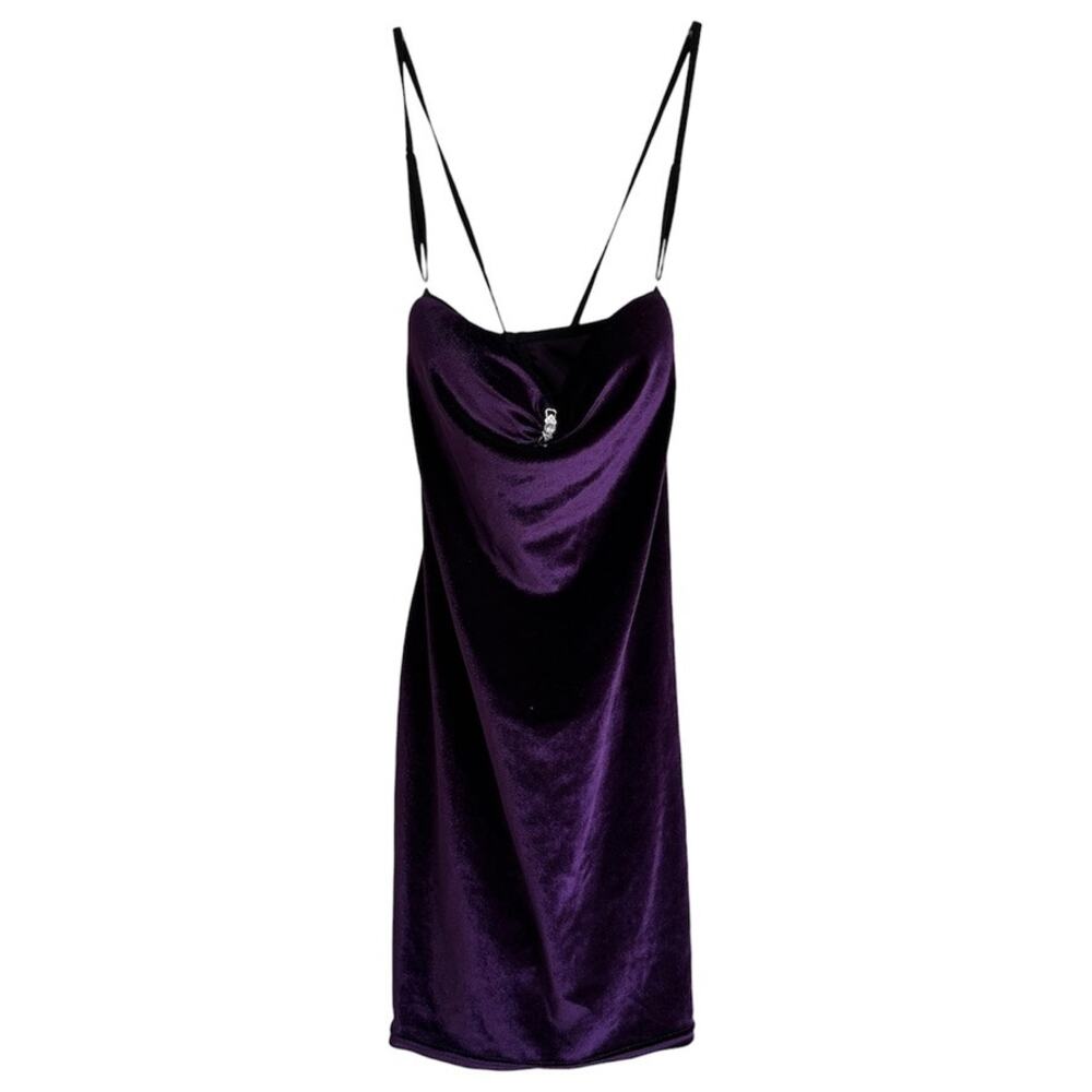 Shirley Of Hollywood Vintage Purple Velvet Lingerie Dress Strappy Back Sz Large
